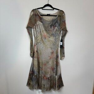 Komarov Crinkle Unique Sleeve Dress Size XL